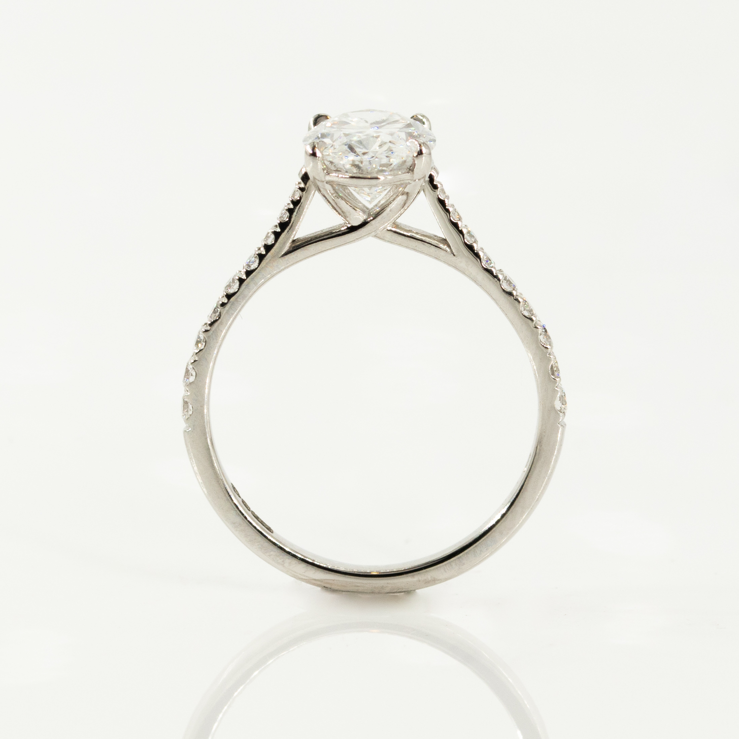 Oval Solitaire Engagement Ring with Side Stones