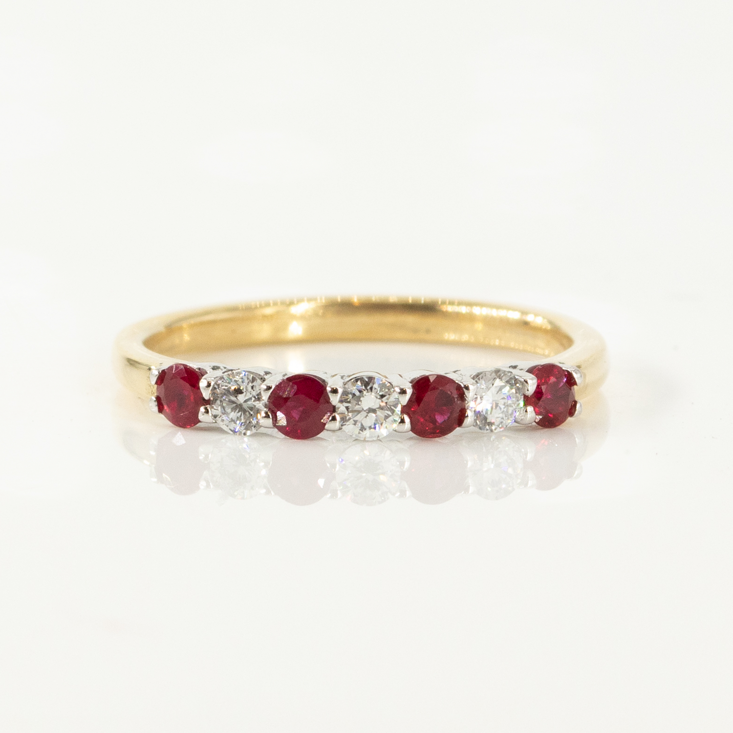 Ruby and Diamond Seven Stone Ring