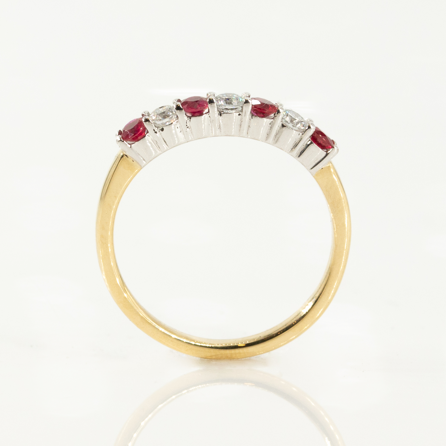 Ruby and Diamond Seven Stone Ring
