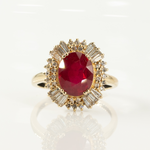 Vintage 18CT Yellow Gold Ruby and Diamond Ring